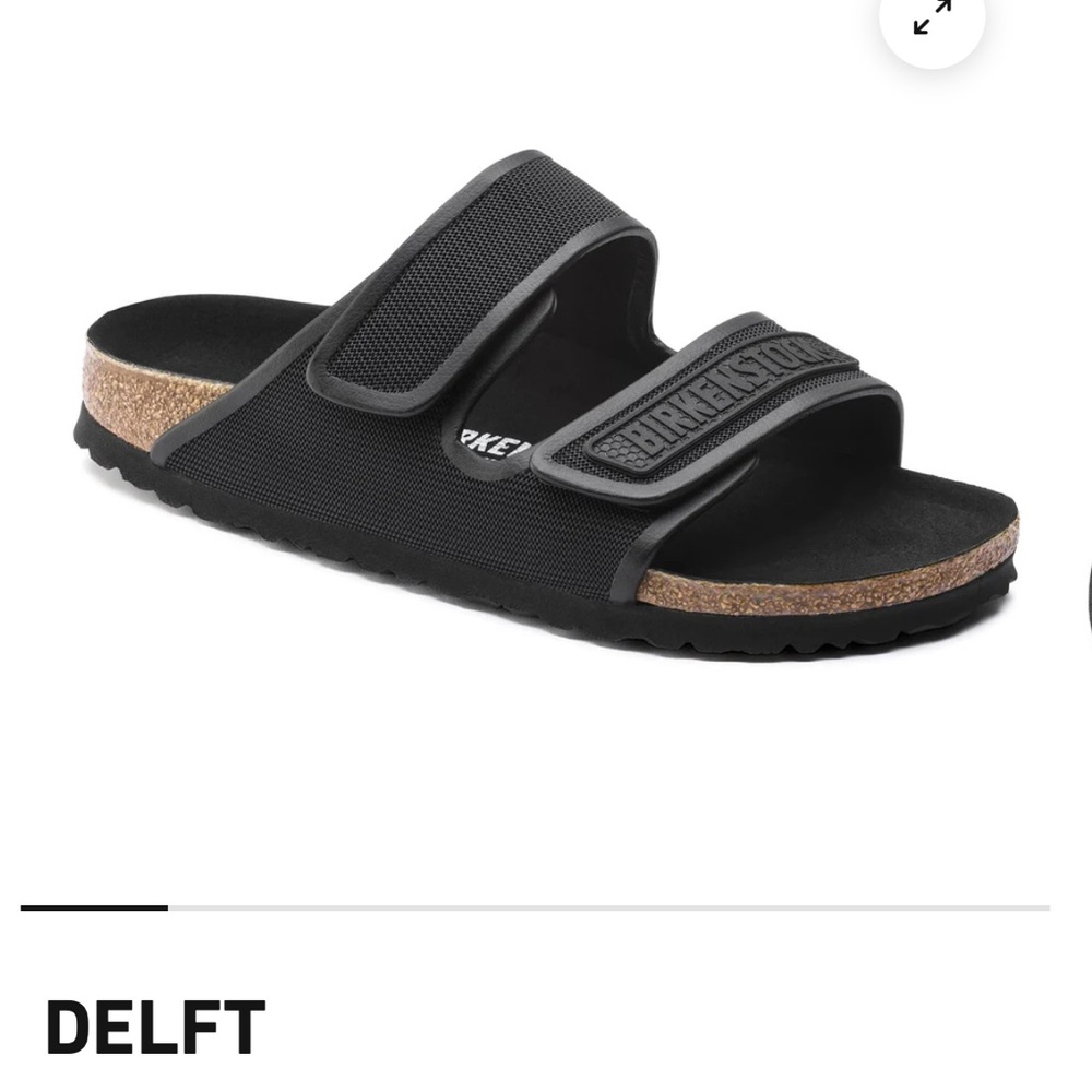 Birkenstock Black Microfiber Rubber Stamp Sandals